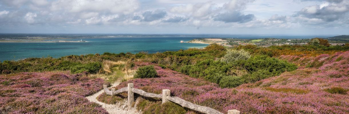 Countryside with sea views in the West Wight of the Isle of Wight